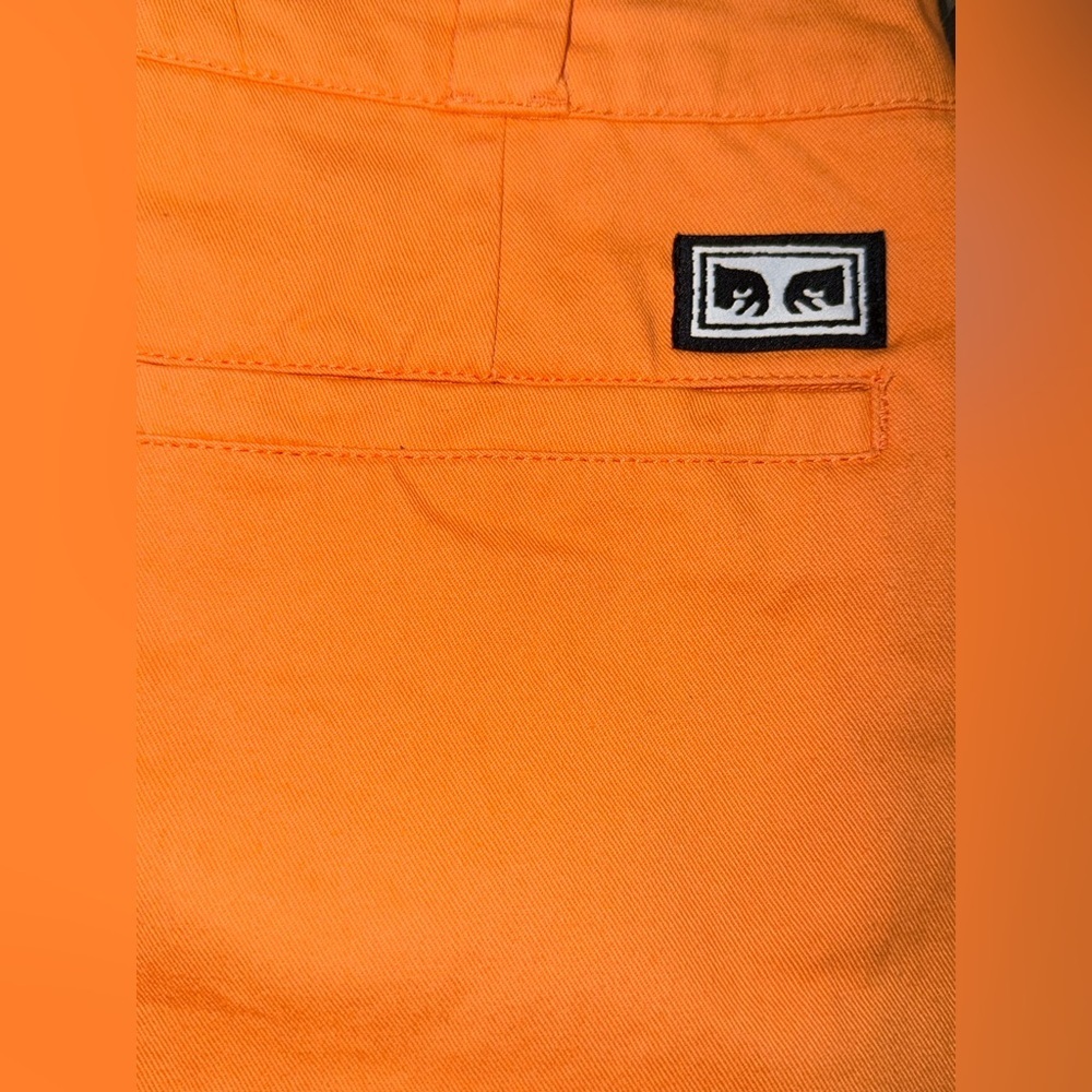 Obey High-Rise Wide Leg Jeans in Peach Orange - Picture 6 of 7